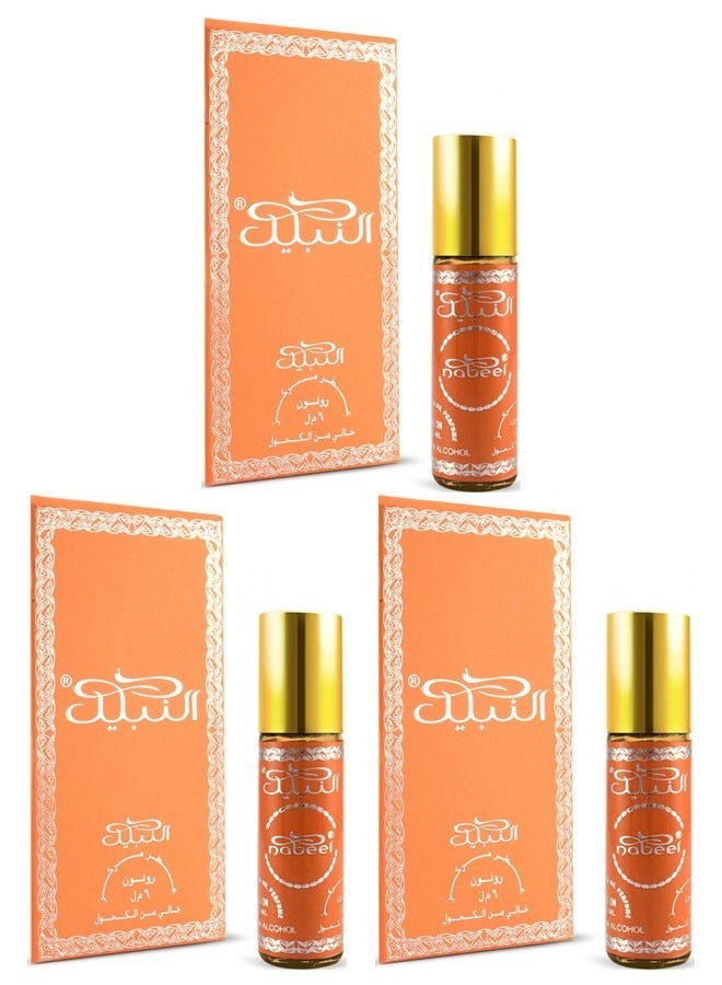 Nabeel 3 Pcs Nabeel Alcohol-Free Roll On Oil Perfume 6ML Long-Lasting Halal Attar with Deep Oriental Luxury - Image 1